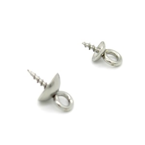 Support de pendentif en acier inoxydable, rond, fileté, œil de brebis, doré et argenté, pour la fabrication de colliers, composants de bijoux DIY - Product Image 5