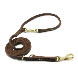 Quchonpet Verstelbare Zachte Hondenriem Twee Handgreep Lederen Hondenriem Handgemaakt Koeienhuid Hardlopen Handsfree Hondenriem - Product Image 3