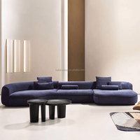 Ensembles de canapés d'angle modulables incurvés modernes Villa en velours pour maison Fauteuil Mobilier de chaise de salon Canapé modulaire en tissu incurvé