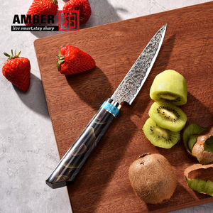 Coltello da Cucina Giapponese Amber Wholesale da 5 Pollici, 37 Strati di Acciaio Damasco VG10, Coltello da Cucina in Rame Damasco per Frutta - Product Image 3