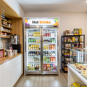 Commercial Double Door Refrigerator <strong>Beer</strong> Beverage Glass Upright Refrigerated <strong>Display</strong> Showcase - Product Image 2
