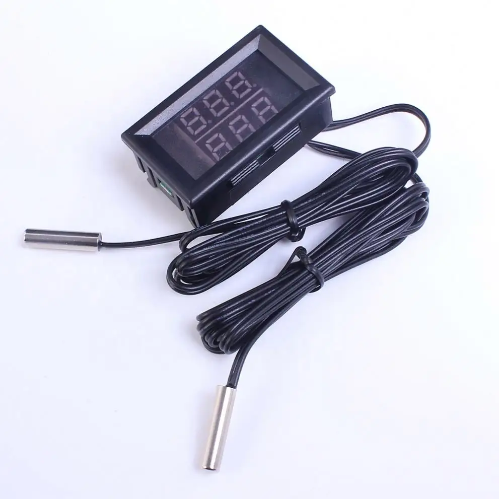 Termometer digital ganda termometer mobil cocok dengan battery baterai mobil