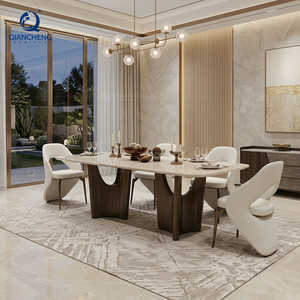 Juego de <span class=keywords><strong>Comedor</strong></span> de Lujo de China Foshan para <span class=keywords><strong>6</strong></span> y 8 Personas con Mesa Moderna de Mármol y Acero Inoxidable y <span class=keywords><strong>Sillas</strong></span> de Alta Gama - Product Image 3