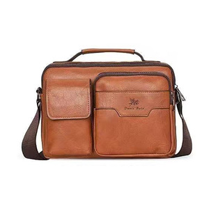 New Fashion Design PU Leather Men's Single-Shoulder Crossbody Messenger <b>Bag</b> Large Capacity High-end Casual Waterproof Durable - Product Image 5