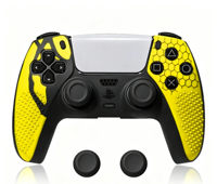 Coque de protection en silicone pour manette PS5 avec capuchons de joystick et autocollants de jeux thématiques pour manettes PS5/PS5 Pro/PS5 Slim