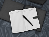 Ensemble cadeau de carnet d'affaires personnalisé, planificateur A5, carnet en cuir PU en gros, agenda de luxe personnalisé avec stylo, agenda relié cousu