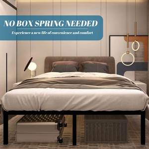 WEKIS Modern Metal Queen <b>Platform</b> Double <b>Bed</b> <b>Frame</b> Easy Fit Durable 10-Year Warranty Stylish Steel Slats Design Bedroom Hotel - Product Image 5