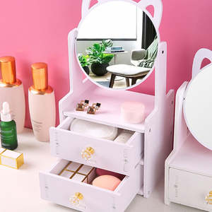 Fournisseur Ménage Multifonctionnel Organisateur de Bureau Cosmétiques Miroir de Maquillage pour Soins de la <span class=keywords><strong>Peau</strong></span> Bijoux Peigne Table Style Avec Boîte - Product Image 6