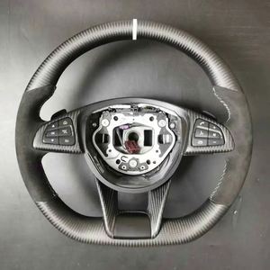 Volant 100% carbone véritable + cuir pour Mercedes-Benz GLC GLE450 C63 C450 E63 W204 W205 W213 <span class=keywords><strong>A250</strong></span> AMG <span class=keywords><strong>Sport</strong></span> - Product Image 6