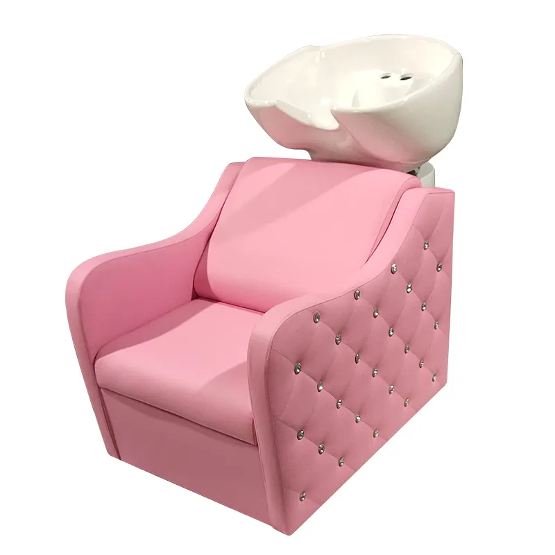 2022 yeni kuaför ekipmanları pembe arka şampuan sandalye parçaları Salon salon şampuan kaseler ve sandalyeler klasik şampuan sandalye