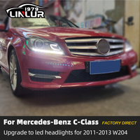 Faro de coche 2011 2012 2013 W204 luces halógenas actualización a faros LED para Mercedes Benz Clase C w204