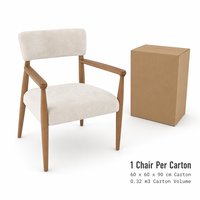 Fauteuil de salle à manger contemporain rembourré en bois avec dossier et design stable pour usage domestique et hôtelier, marque OEM/ODM