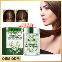 Huile de romarin Capsule de traitement hydratante avec logo personnalisé huile de croissance réparatrice et vitamines pour les cheveux Sérum capillaire Capsules d'huile pour les cheveux