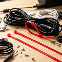 Bridas Autoblocantes para Cables, Hechas de Nailon, Disponibles en Varios Colores y Tamaños, Ligeras y Fáciles de Usar