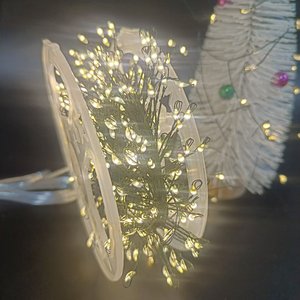 Guirlande lumineuse de Noël USB <span class=keywords><strong>600</strong></span> LED 20 mètres blanc chaud, fil vert étanche, décorative, effet pétard, avec télécommande et 8 modes - Product Image 3