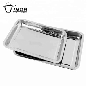 <span class=keywords><strong>Plateau</strong></span> de service en acier inoxydable, assiettes chinoises rondes, décoration avec bord à friser - Product Image 3