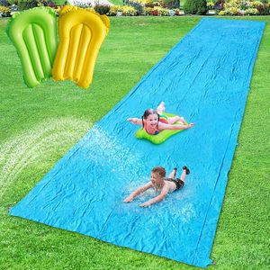 Giant Blue Water Slide with 2 <b>Inflatable</b> Boogie Boards for Kids and Adults Backyard Summer Fun - Product Image 1