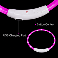 Collar Luminoso Recargable para Perro con Luces LED, Carga USB, Correa de PVC Resistente