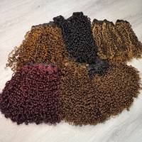 Extensions de cheveux humains double trame de 12 à 24 pouces, cheveux vierges vietnamiens pour coiffures bouclées Pixie, couleur 4/30