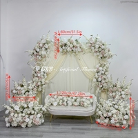 DKB Fleurs Artificielles Décoratives Blanches et Roses Très Vendues pour Toile de Fond de Mariage, Demande en Mariage, Événement, Composition Florale