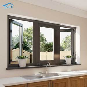 Cửa sổ hợp kim nhôm cong đôi theo phong cách Châu Âu hiện đại tăng cường an ninh mở dọc cho lối vào biệt thự - Product Image 2