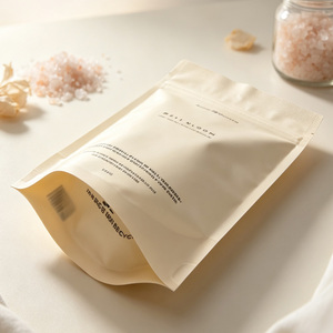 Bolsas de mylar blanco mate personalizadas, resellables con cierre ziplock, para 300g de sal de baño, exfoliante corporal, bolsa de embalaje para venta al por menor. - Product Image 5