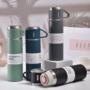 Termo de acero inoxidable 304 personalizado, conjunto de regalo con una taza y dos tapas, botella de agua, gran oferta - Product Image 6