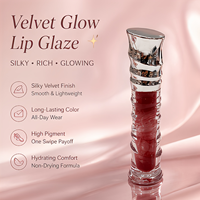 Gloss à lèvres naturel personnalisé longue tenue avec logo sur mesure pour un look naturel, fini velours mat, faible saturation, gris rose rose