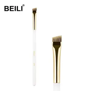 BEILI High Quality White Handle Nature Hair Eyeshadow Brush Custom Private Logo Single Eye Makeup Shadow Brush