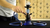 Nouveaux accessoires de narguilé personnalisés narguilé arabe verre petit tuyau double pot ensemble narguilé shisha