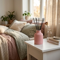 Diffuseur de parfum en céramique cannelée de style nordique de luxe pour la maison, flacon moderne minimaliste à nervures pour huiles essentielles et aromathérapie