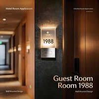Boîte lumineuse murale 3D personnalisée avec logo en acrylique et acier inoxydable, rétroéclairée par LED, pour numéros de chambre d'hôtel, origine Chine