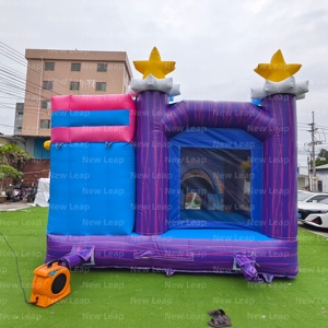 บ้านลมเป่าลมสีม่วงรูปม้าโพนี่พร้อมสไลเดอร์และซุ้มโค้งธีมปราสาท - Product Image 3