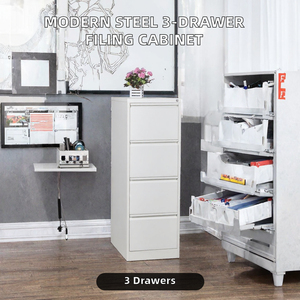 LYBS XBS-03 Modern Steel 3-<b>Drawer</b> Eco-Friendly Space-Saving Commercial <b>Filing</b> Cabinet with Key Lock Easy Assembly for Gym Use - Product Image 2