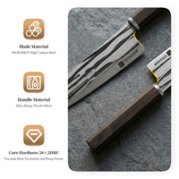 Ensemble de 10 couteaux de cuisine professionnels en acier à haute teneur en carbone avec manche en bois, style 5Cr/7Cr/9Cr18MoV/VG10/AUS10, pour couper la viande