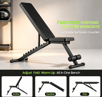 Banc de fitness multifonctionnel réglable avec support pour haltères, banc d'entraînement à domicile avec bandes de résistance pour la musculation