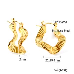 Pendientes de Aro Personalizados al por Mayor, Resistentes al Agua, Chapados en Oro de 18k, de Acero Inoxidable, Joyería, Pendientes Gruesos en Forma de Aro para Mujer - Product Image 6