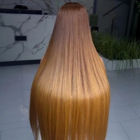 Peluca frontal con cierre de encaje HD sin pegamento, color marrón ombré con rubio miel, cabello humano original vietnamita virgen SDD liso.