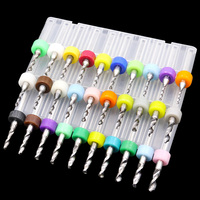 10pcs/Set Mata Bor PCB Mini Berkualitas Tinggi 1.1-2.0mm Set Mata Bor Mikro CNC Karbida untuk Lembaran Aluminium Amber
