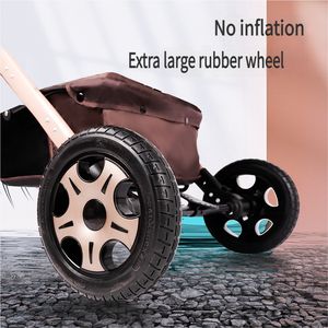 Poussette <span class=keywords><strong>BB</strong></span> pliable en lin toutes saisons pour bébé 2-Way Push 4 Roues amortissantes en caoutchouc avec modes inclinaison et assise - Product Image 6