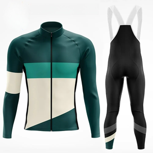 Conjunto de Jersey de Ciclismo Térmico de Forro Polar para Hombre, Traje de Ciclismo de <span class=keywords><strong>Invierno</strong></span>, Pantalones con Tirantes, Ropa de Ciclismo OEM para <span class=keywords><strong>Invierno</strong></span> - Product Image 4