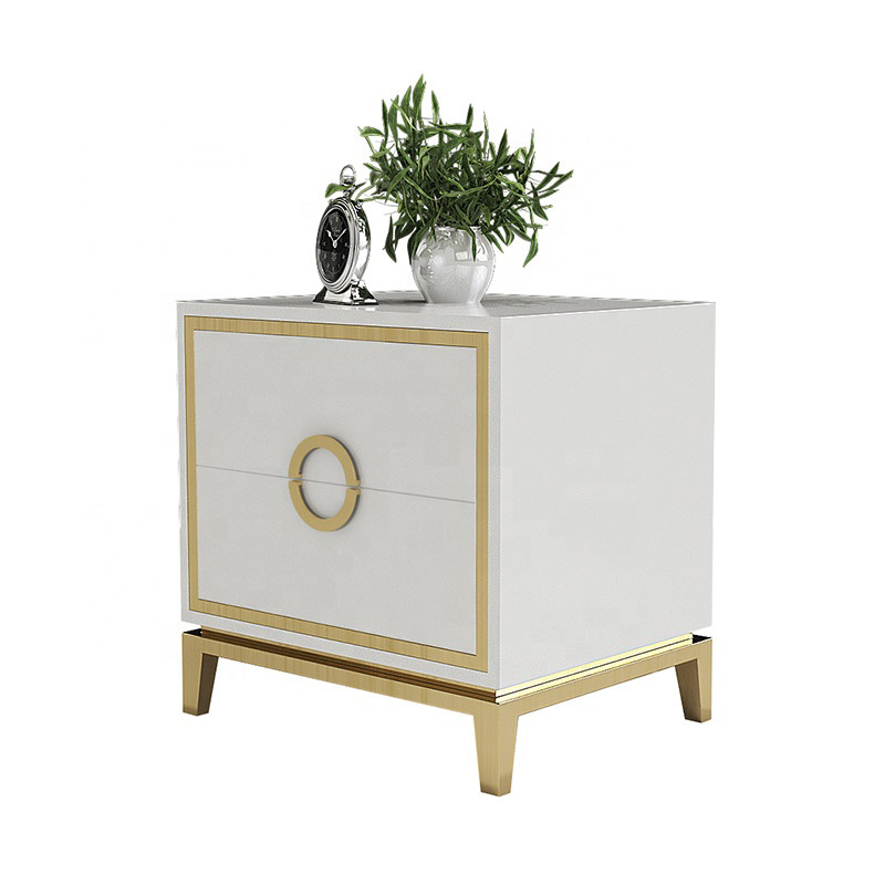 Современная нордическая спальня PURUO, зеркало для гостиной, Золотистый металлический, нержавеющая сталь, белая деревянная кровать, боковой столик