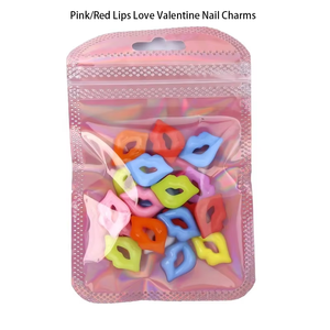 3D rosa/labios rojos amor San Valentín uñas encantos amante corazón aleación diseño joyería uñas arte manicura decoración diseñador uñas encantos - Product Image 5