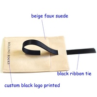 Pochette à bijoux en daim beige ivoire avec rabat, sac enveloppe pour cadeau, prix d'usine