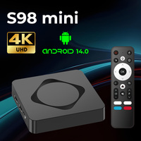 S98 Mini RK3518 Android 14 Box TV Rockchip 2 Go de RAM WiFi 6 4K OTT Smart TV Box avec Télécommande Vocale Bluetooth