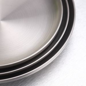 Piatto per Barbecue Moderno in Acciaio Inox 304, Piatto Dorato Poco Profondo, Piatto per Torte a Fondo Piatto - Product Image 4