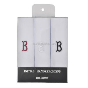 Pañuelos bordados de algodón para <span class=keywords><strong>hombre</strong></span>, paquete de 3 letras B, alta calidad - Product Image 2