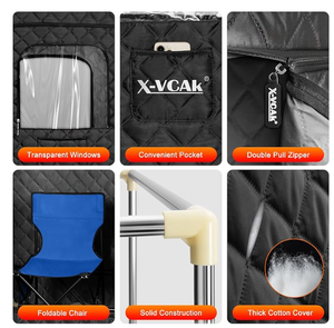 Sauna portable amélioré Wind Valley pour la relaxation à domicile, sauna à vapeur pour la maison avec télécommande et chaise pliante - Product Image 4