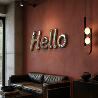 Insegna con Lettere in Acciaio Inox 3D a Finitura Specchio, Logo Personalizzato Non Illuminato, Segnaletica per Negozi, Branding Aziendale, Pubblicità IP65