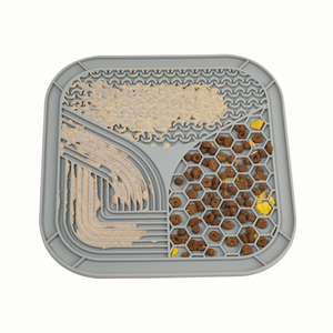 حصيرة لعق التغذية من السيليكون صديقة البيئة بشعار مخصص للكلاب والقطط وردي والأزرق والبني وسادة لعق رائحة قرص العسل منتجات الحيوانات الأليفة - Product Image 2